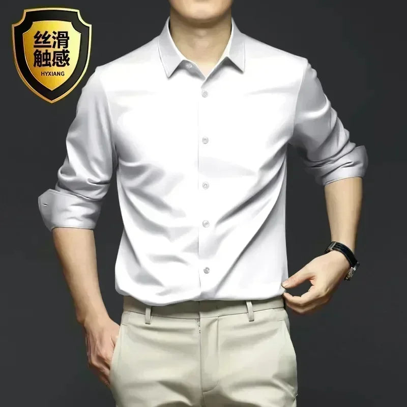 Chemise en Satin pour Homme S-6XL - 12 Couleurs