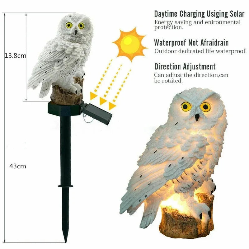 Lampe Solaire Décoration jardin Chouette réaliste