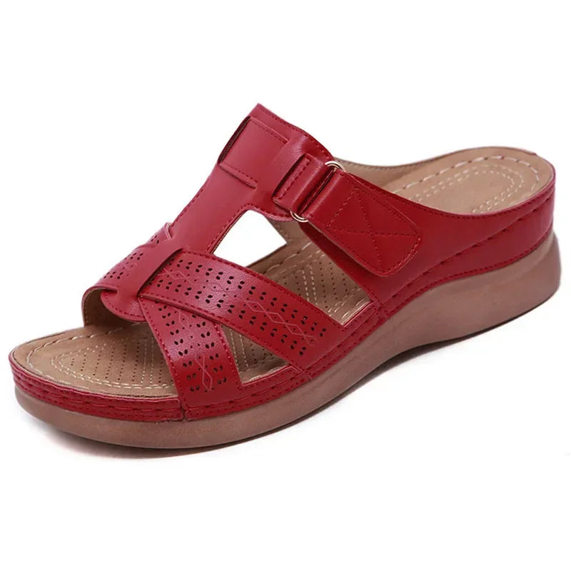 Sandales Mules Compensées ORTHO en Cuir PU