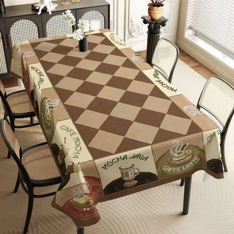 Nappe Vintage Imprimé Café pour Table – 9 Motifs & 9 Tailles