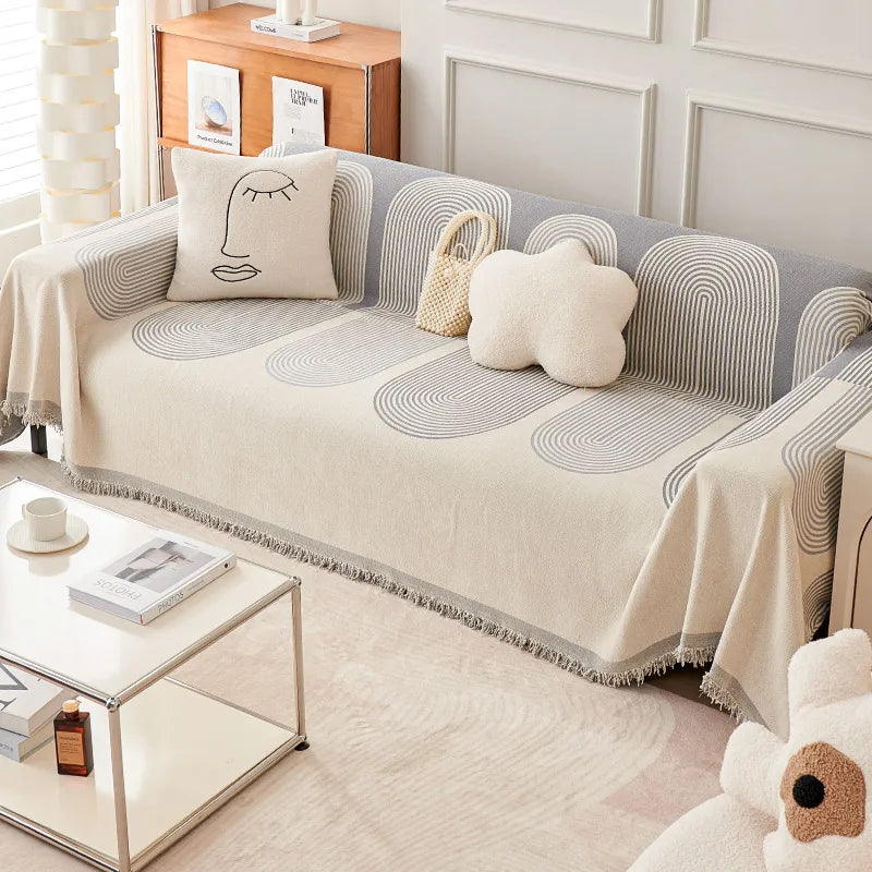 Jeté de Canapé à Motifs - 100% Coton