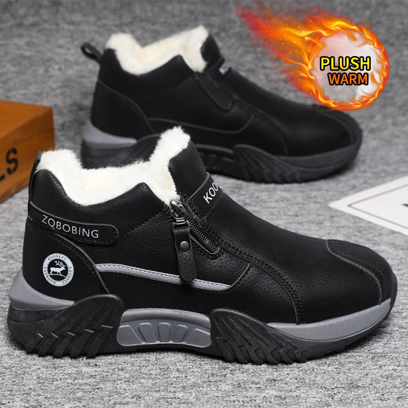 Bottines d’Hiver Homme en Suédine à Doublure Polaire Chaude – Isolation Renforcée, Semelle Antidérapante, Confortables et Résistantes