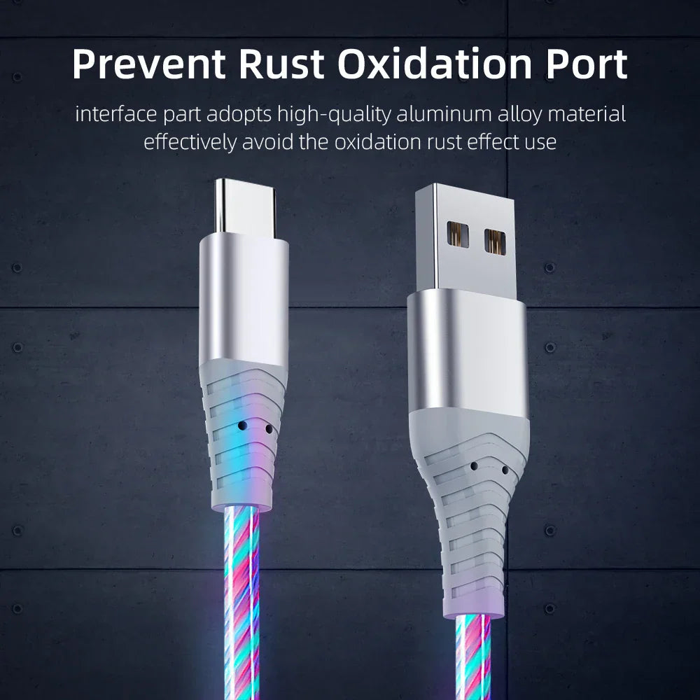 Câble LED 5A Ultra Rapide Type-C et Micro USB