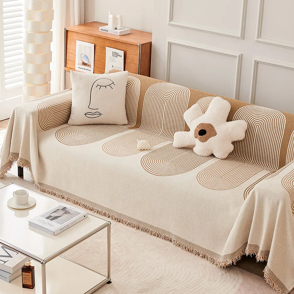 Jeté de Canapé à Motifs - 100% Coton