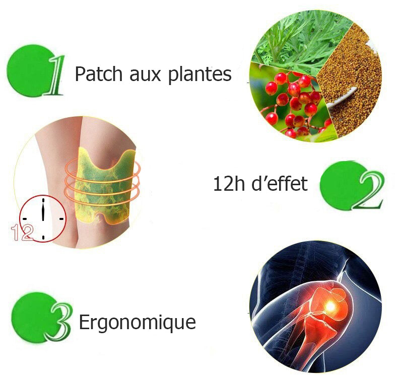 Lot de 24 Patchs genoux anti inflammatoires aux plantes