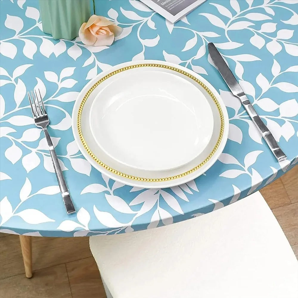 Nappe ronde élastique imperméable à motifs