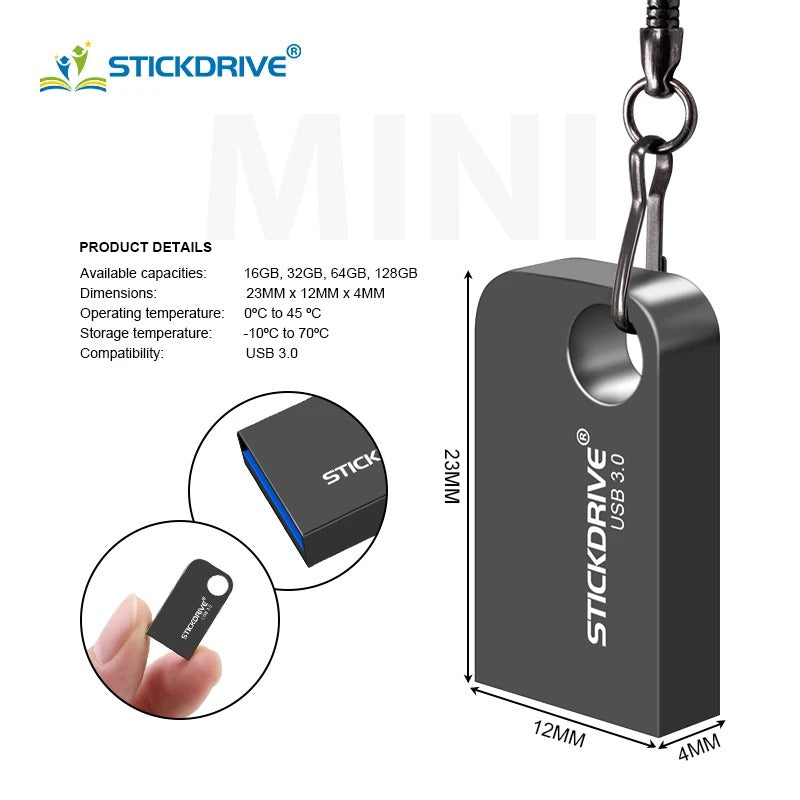 Mini clé USB 3.0 Capacité MAX + Adaptateur USB-C OFFERT