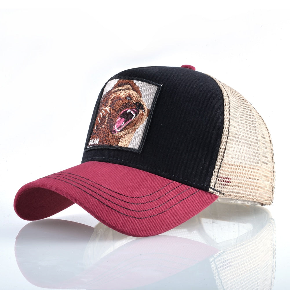 Casquette mixte avec animaux brodé