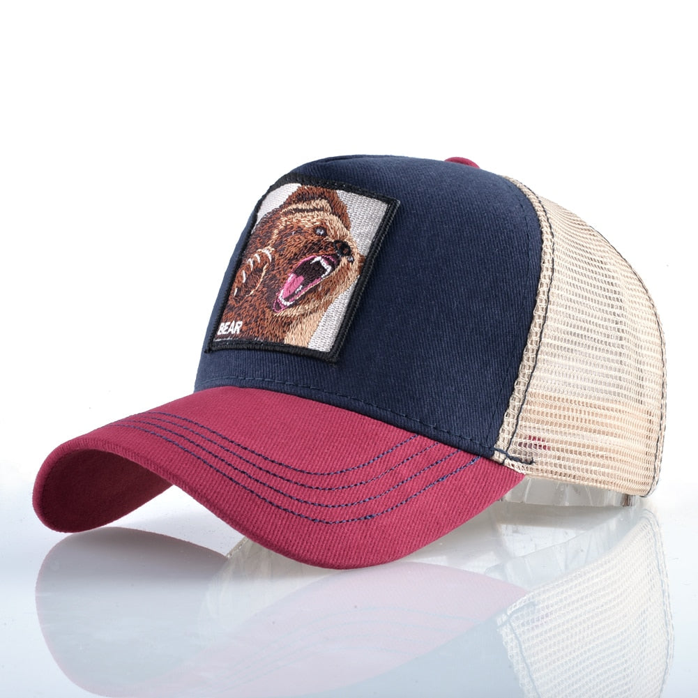 Casquette mixte avec animaux brodé