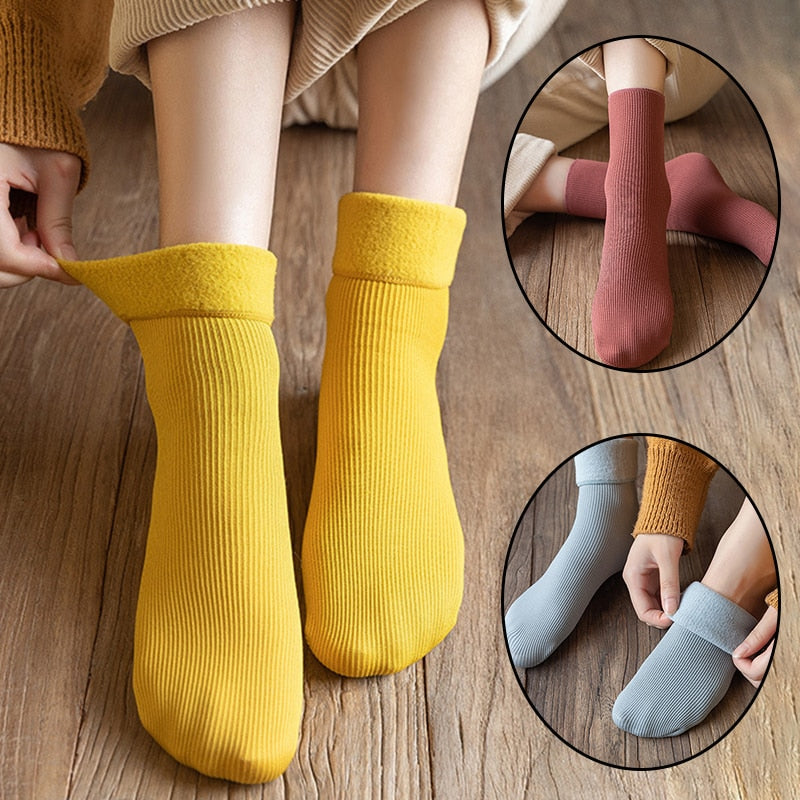 3 x Paire de Chaussettes d'hiver molletonnées