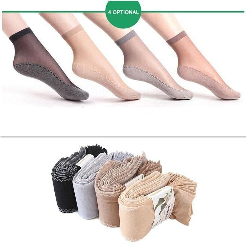 Lot de 4 Bas transparents et antidérapants