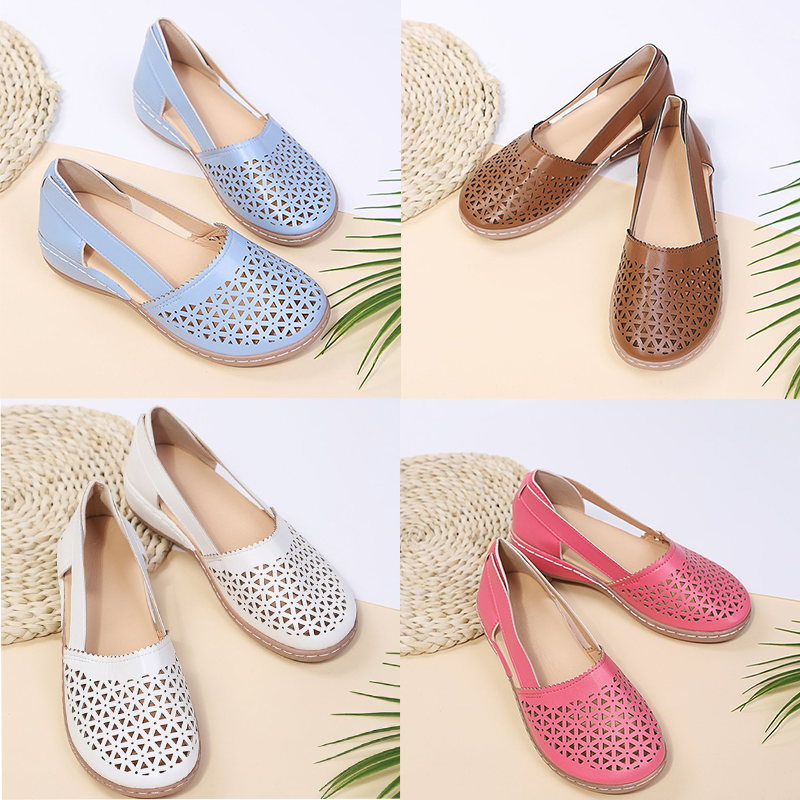 Sandales à bout rond fermé et ajouré