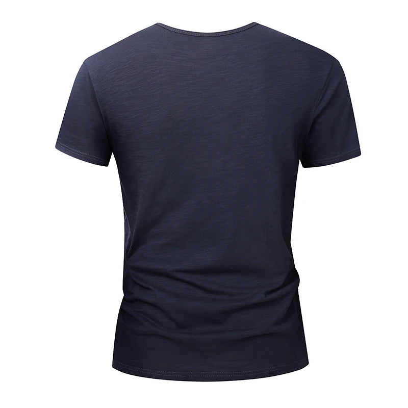 T-shirt 100% Coton Doux & Respirant à Manches courtes & Col V - Homme