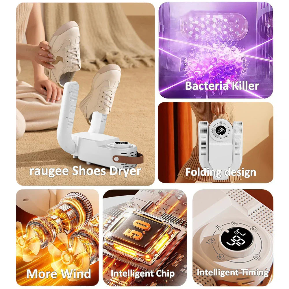 Sèche-Chaussures 220V Pliable - Stérilise & Désodorise