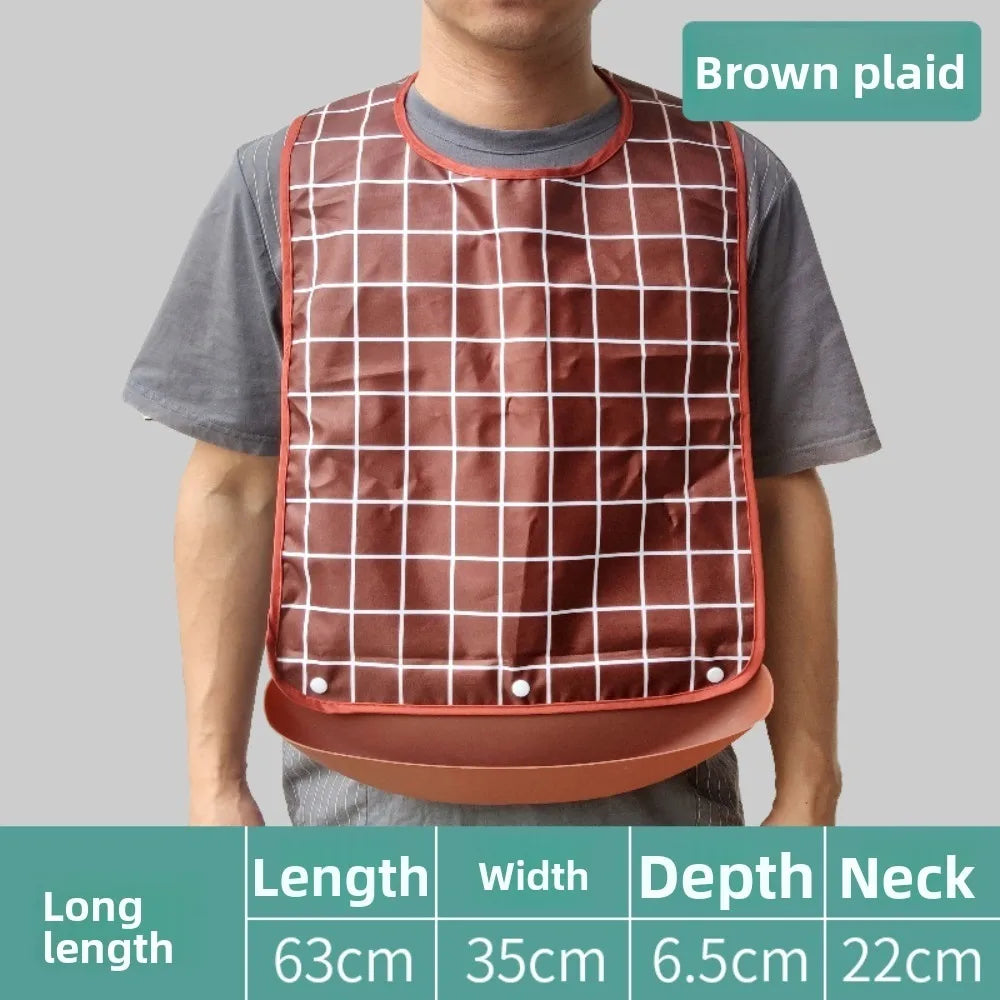 Bavoir pour Adulte Imperméable avec Poche - Facilement Lavable