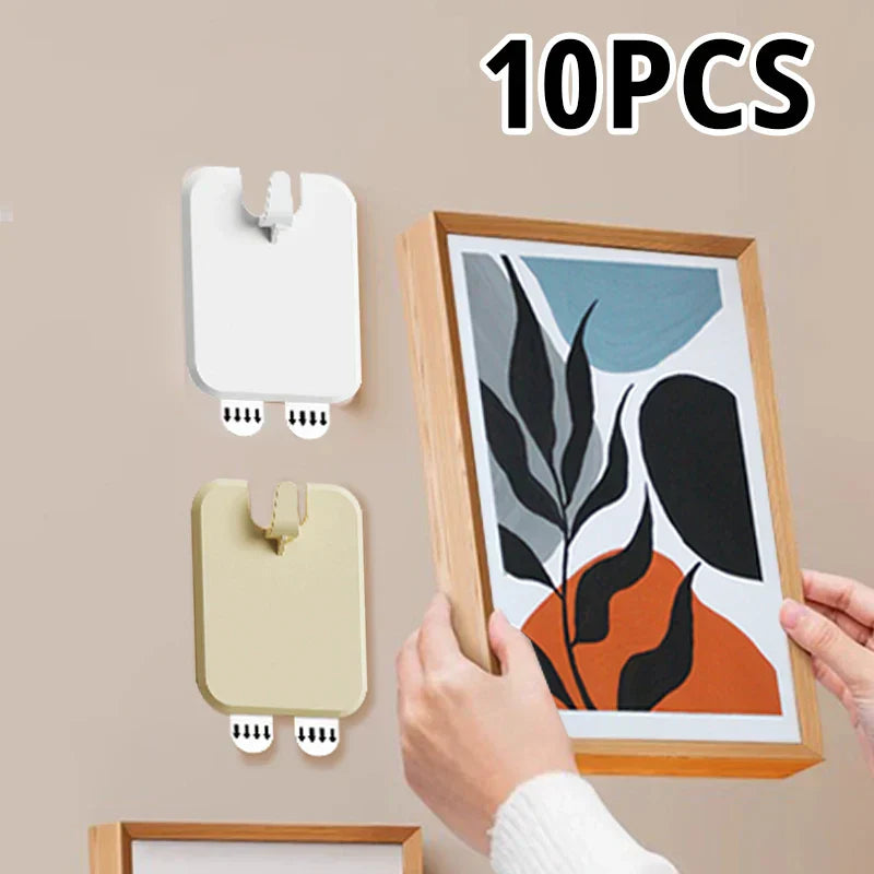 Lot de 10 Crochets Auto-adhésifs pour Cadre & Tableau