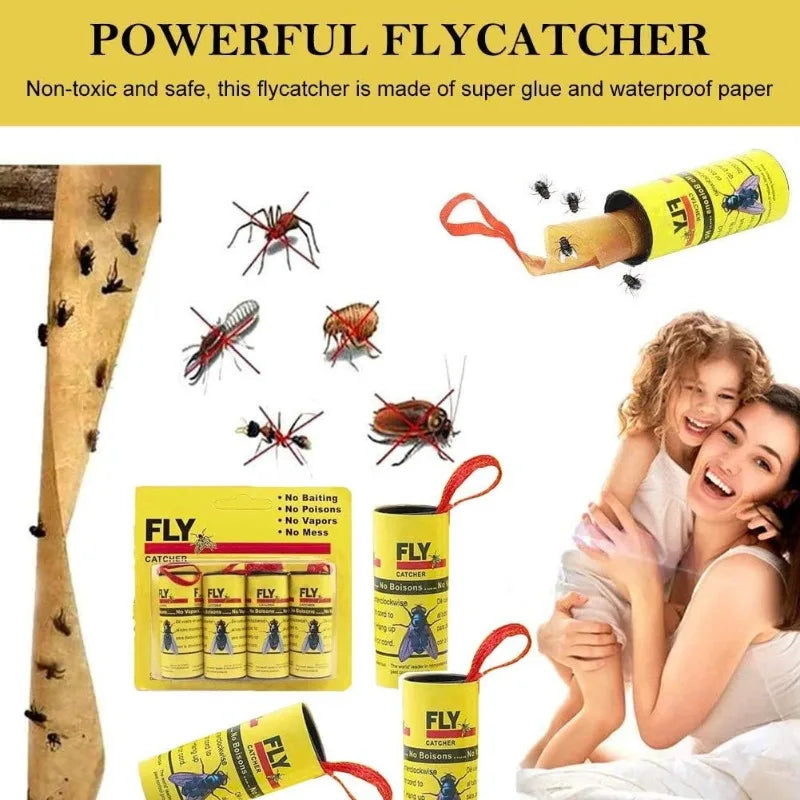 Lot de 20 Rouleaux Pièges Adhésifs Double Face – Bandes Attrape-Mouches pour Insectes Volants