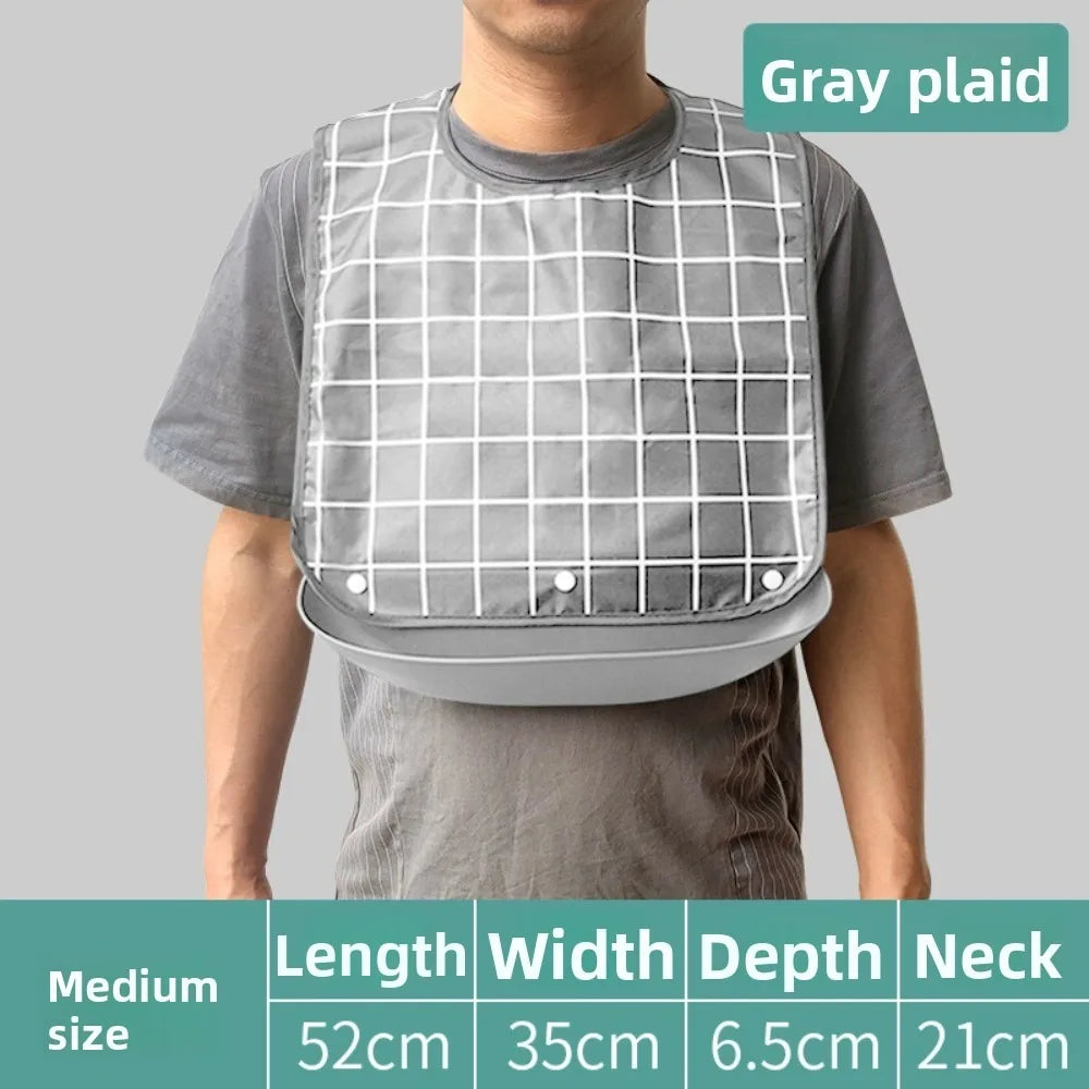 Bavoir pour Adulte Imperméable avec Poche - Facilement Lavable