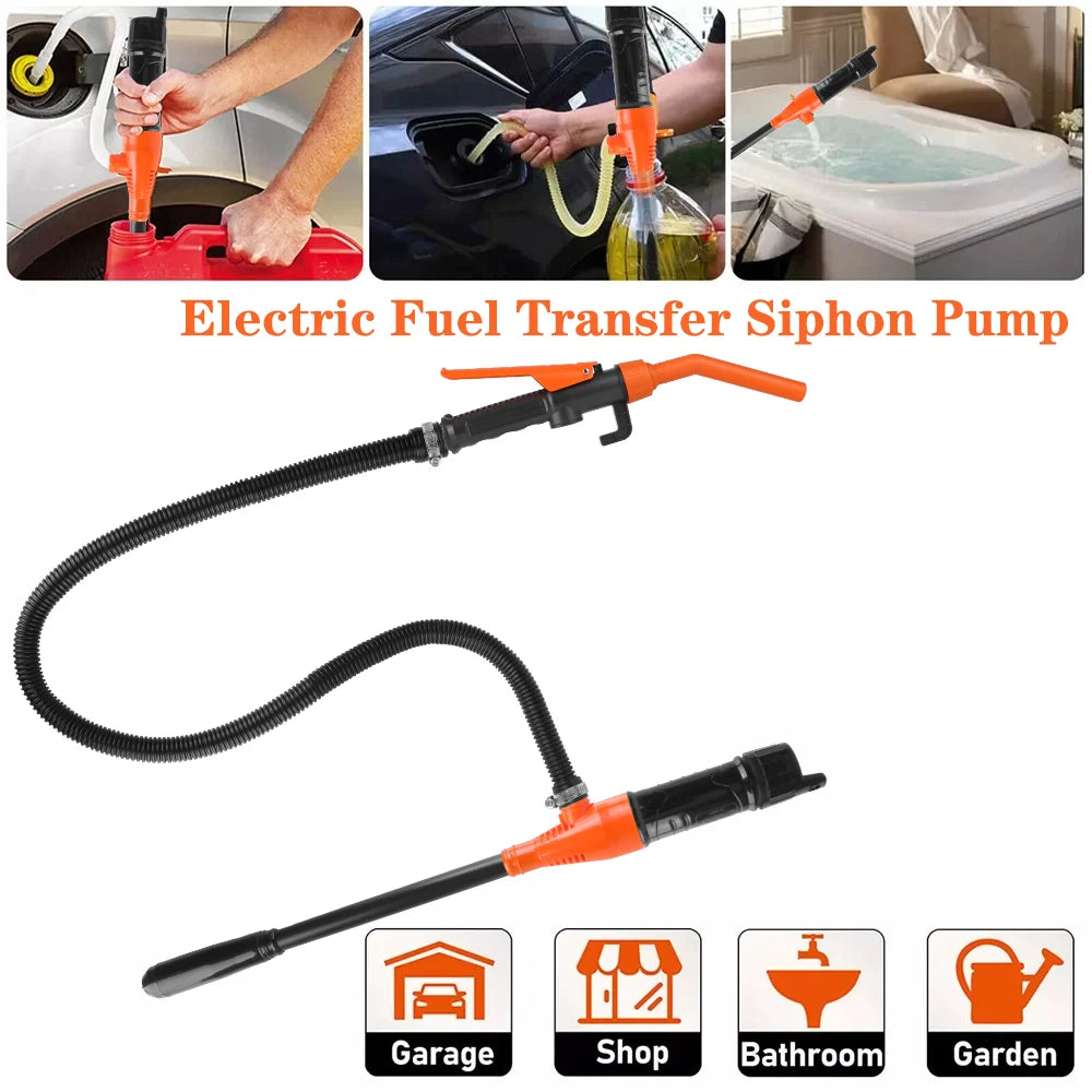 Pompe Électrique Portable à Vide Automatique avec Pistolet — Carburant, Huile, Eau