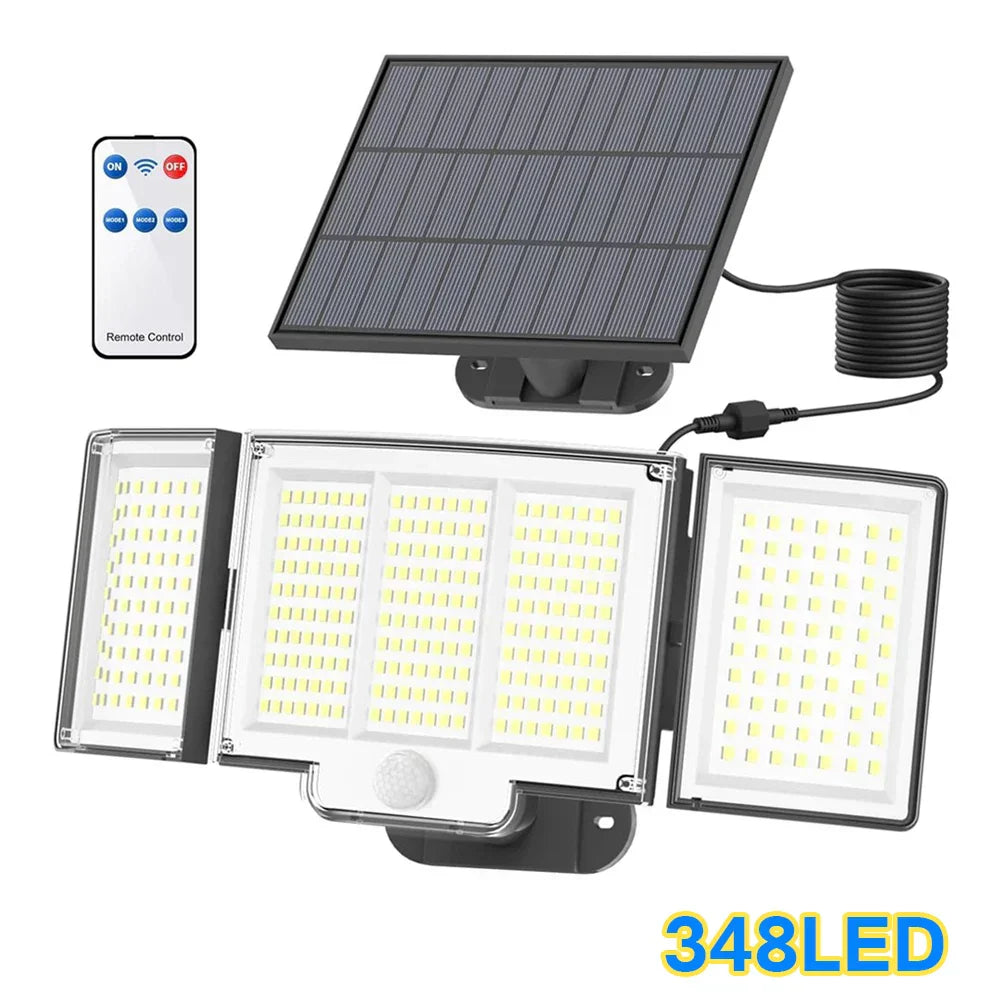 Lampe Solaire 348 LED Ultra Puissante - Télécommande