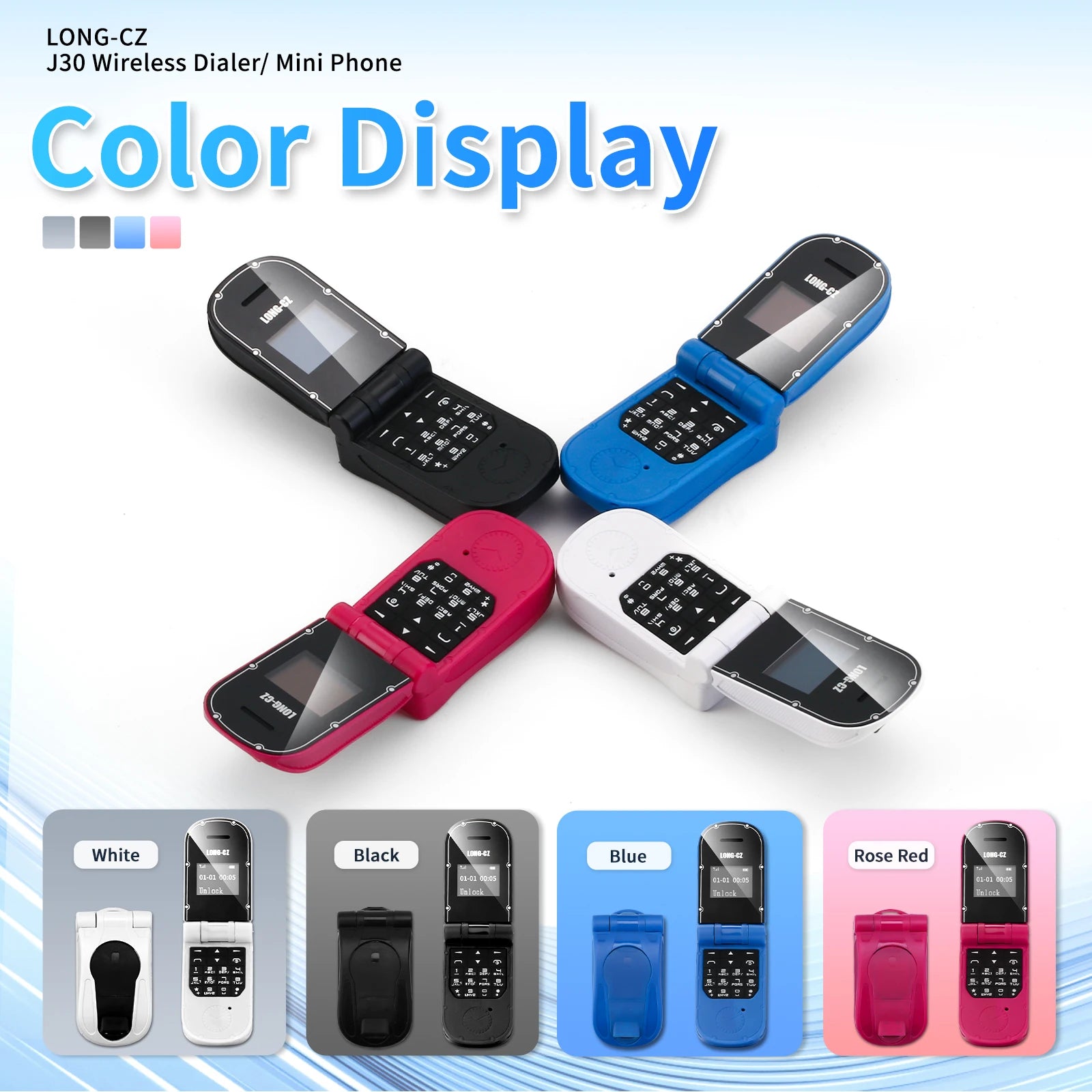 Mini Téléphone à Clapet Bluetooth – Mini Mobile 0,66” avec SOS et Fonction Mains Libres