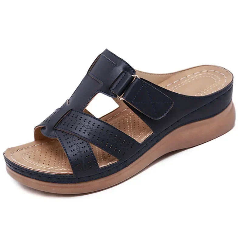 Sandales Mules Compensées ORTHO en Cuir PU