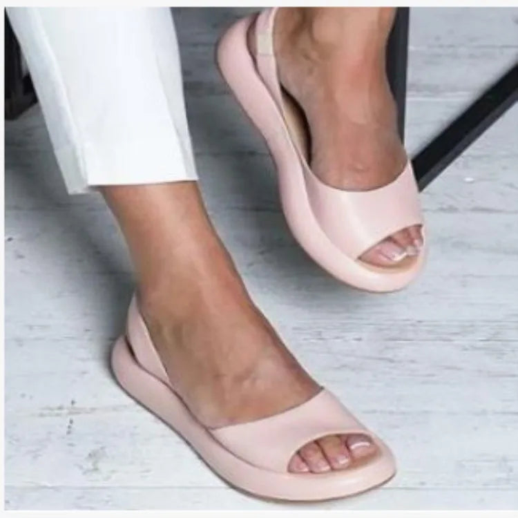 Sandales d'Été à Bout Ouvert & Lanière Arrière pour Femmes