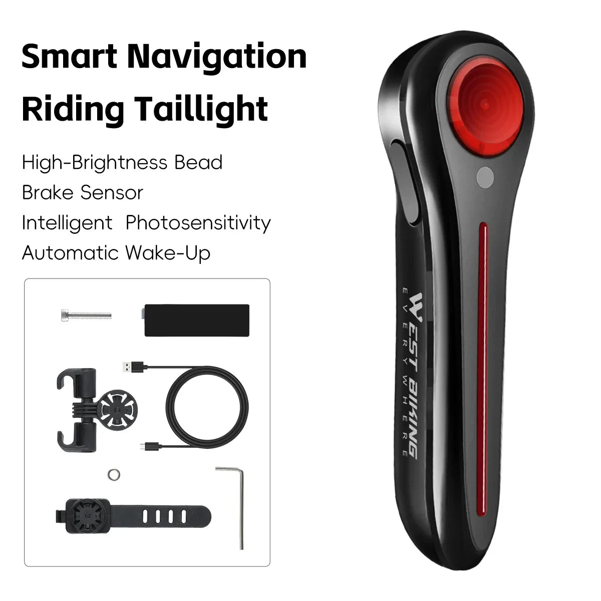 Feu arrière de vélo 6 Modes waterproof
