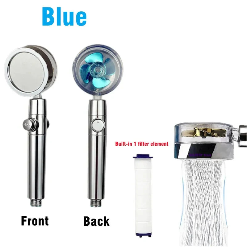 Pommeau de douche haute pression rotatif 360° — économie d’eau, effet turbine