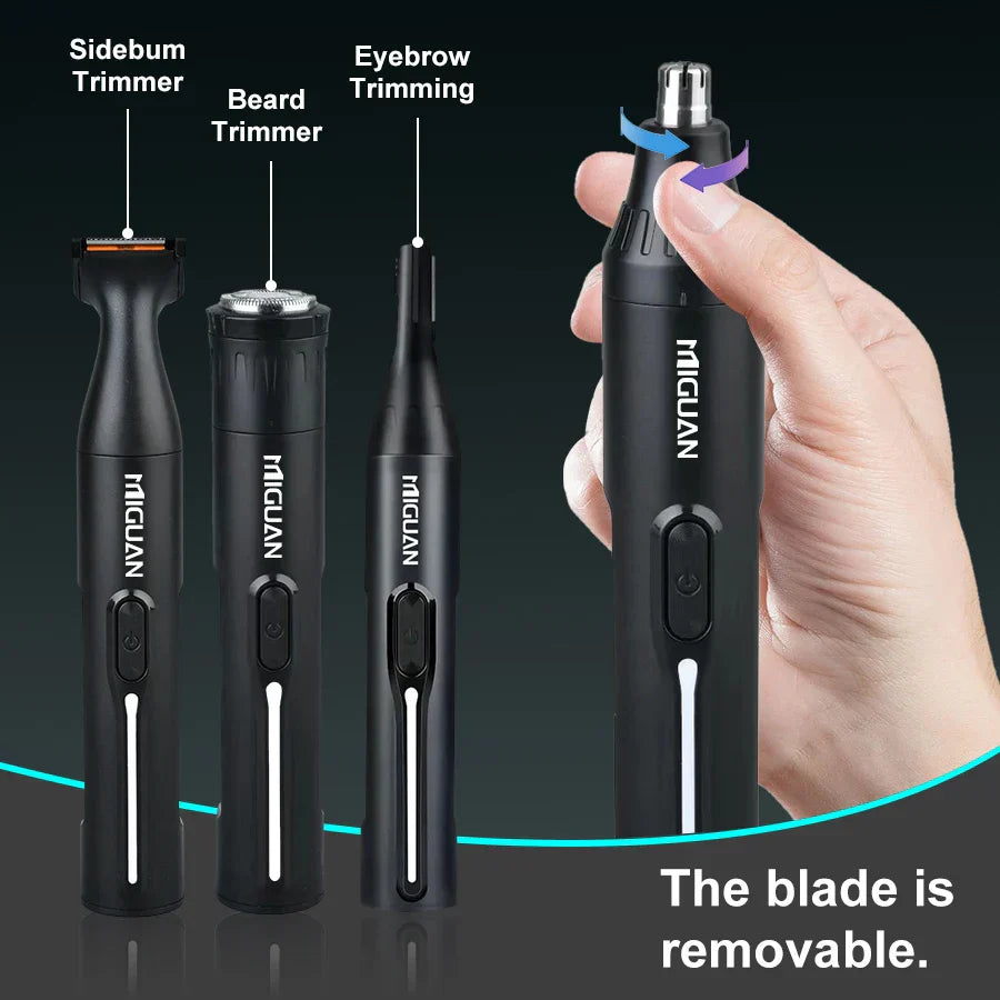 Tondeuse 4 en 1 Rechargeable – Nez, Barbe, Sourcils