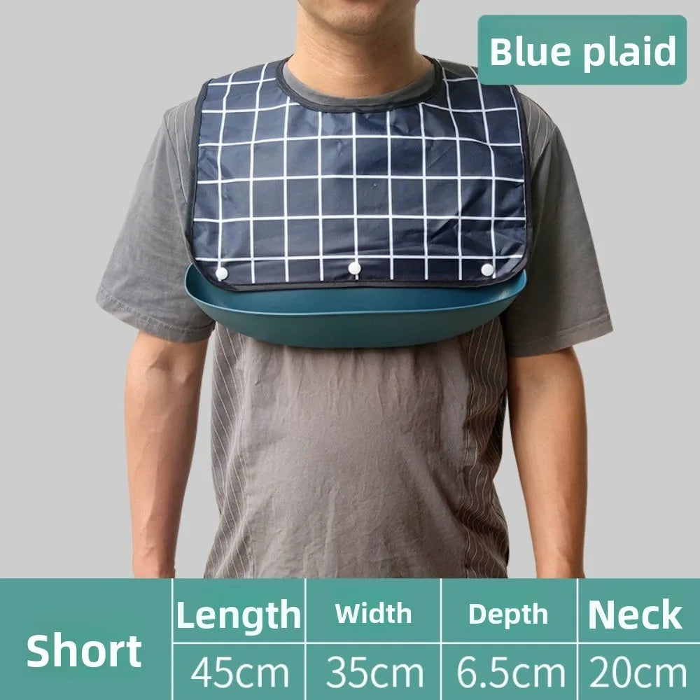 Bavoir pour Adulte Imperméable avec Poche - Facilement Lavable
