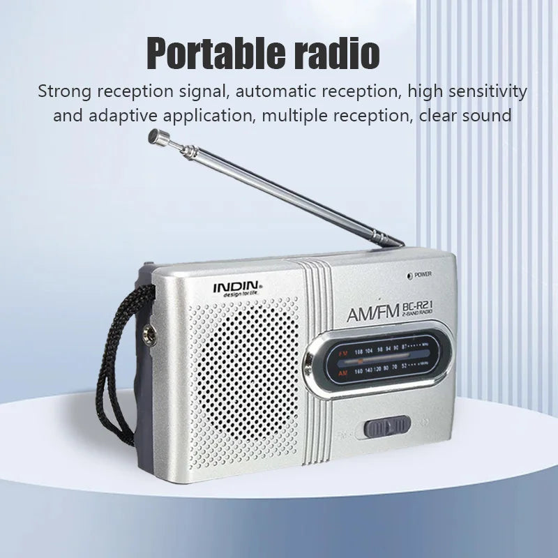 Radio Portable AM/FM avec Haut-Parleur Intégré – Ultra Légère