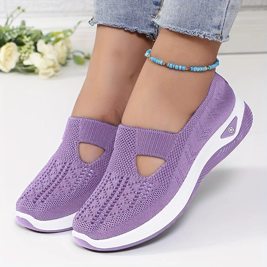 Ballerines Slip-On en Maille Respirante avec Support d'Arc - Lavables en Machine