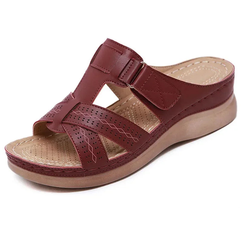Sandales Mules Compensées ORTHO en Cuir PU