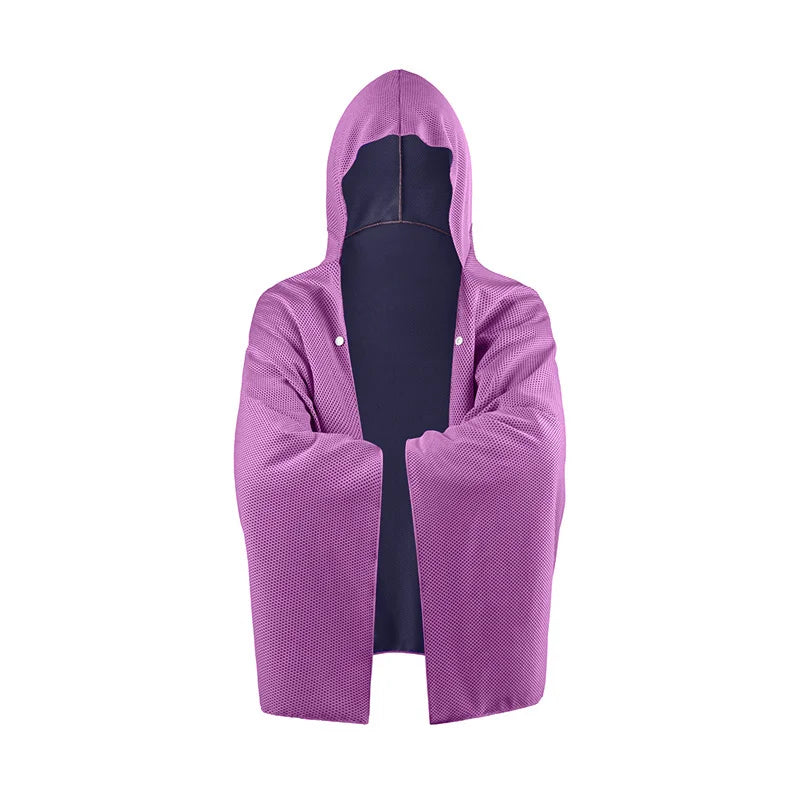 Poncho de Bain Rafraîchissant Multifonctions à Capuche – Serviette XXL Ultra Absorbante