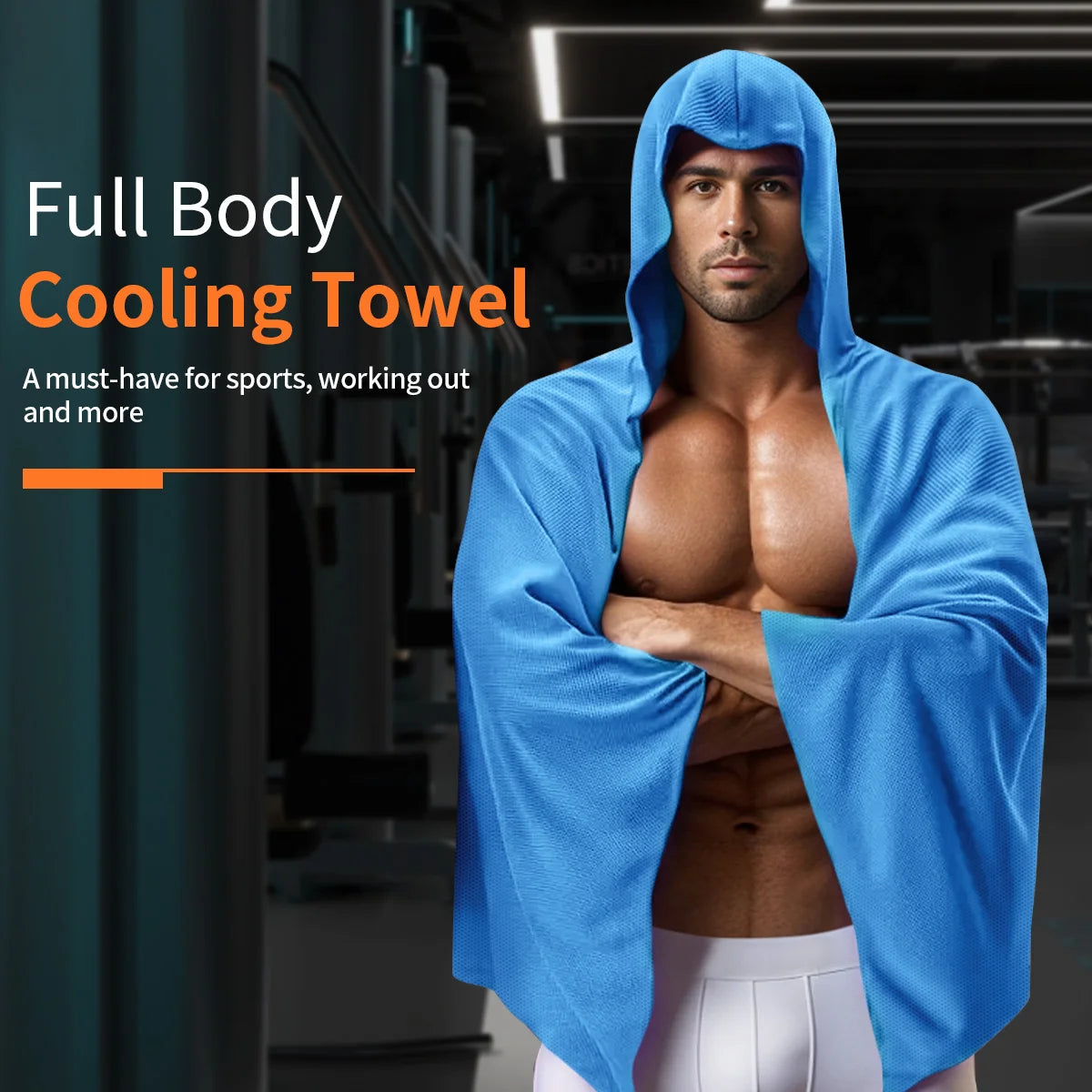 Poncho de Bain Rafraîchissant Multifonctions à Capuche – Serviette XXL Ultra Absorbante