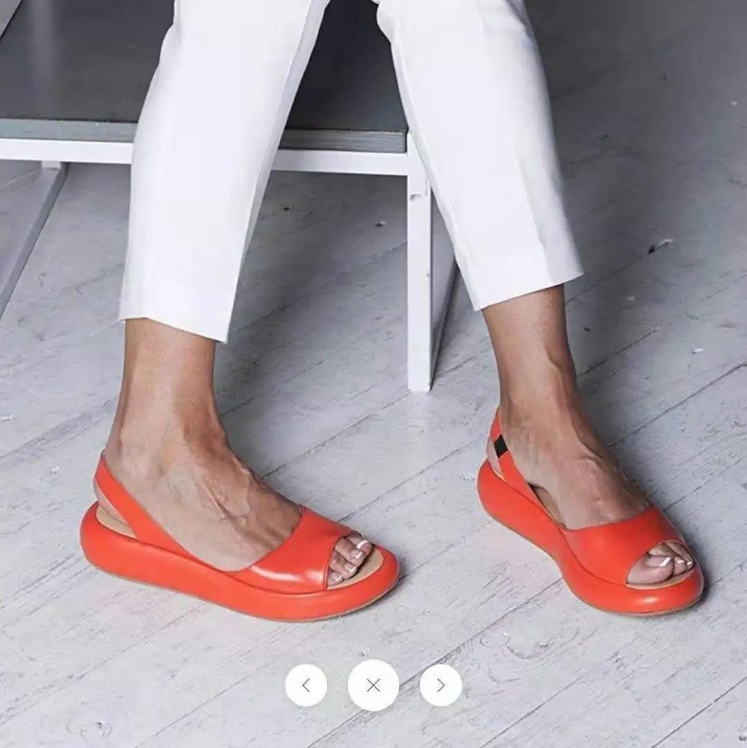 Sandales d'Été à Bout Ouvert & Lanière Arrière pour Femmes