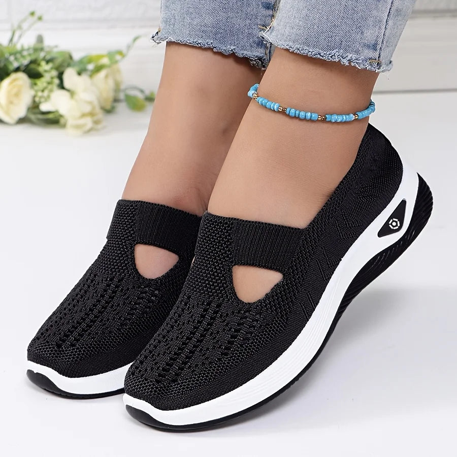 Ballerines Slip-On en Maille Respirante avec Support d'Arc - Lavables en Machine