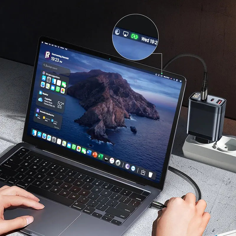 Chargeur USB-C 65W – Triple Port Charge Rapide pour iPhone, Samsung, PC Portable et Tablette