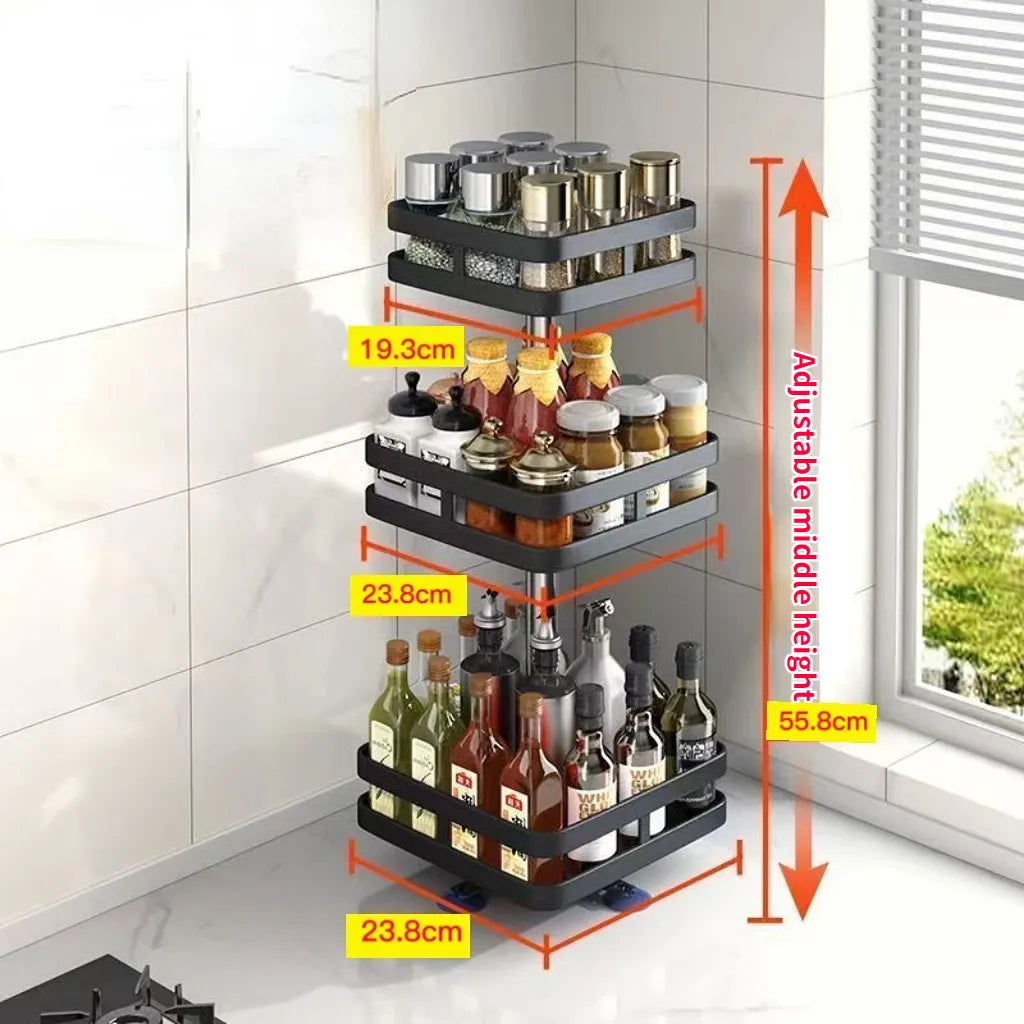 Rangement d'angle rotatif multicouche pour cuisine