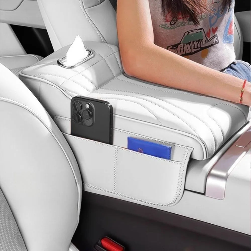 Housse d’Accoudoir Central Universelle pour Voiture – Mousse à Mémoire de Forme avec Poche de Rangement & Boîte Mouchoir