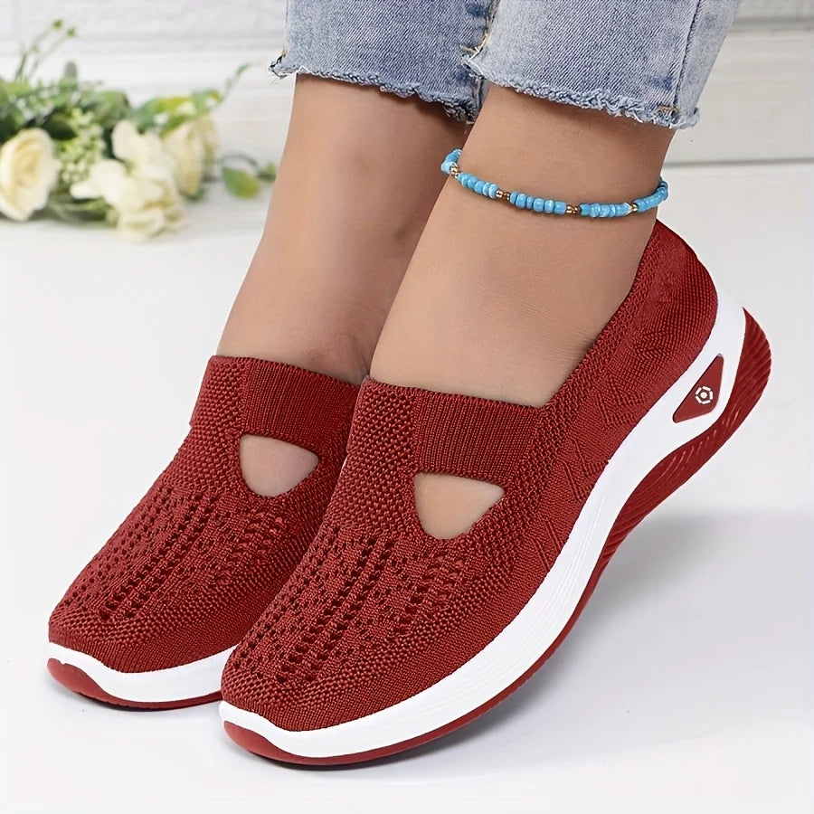 Ballerines Slip-On en Maille Respirante avec Support d'Arc - Lavables en Machine