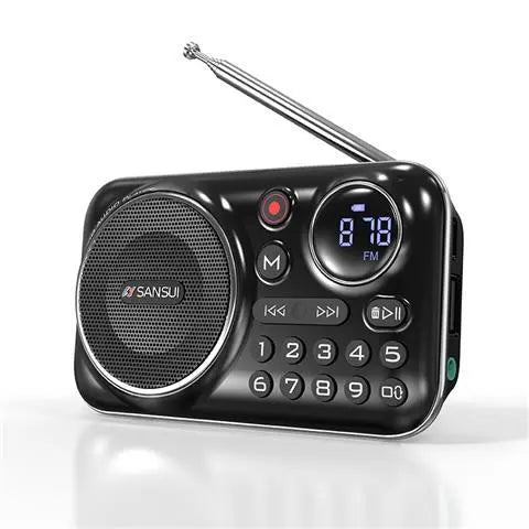 Mini Radio FM Vintage 4 en 1 avec fonction enregistrement - Bluetooth + Lecteur USB et Carte SD