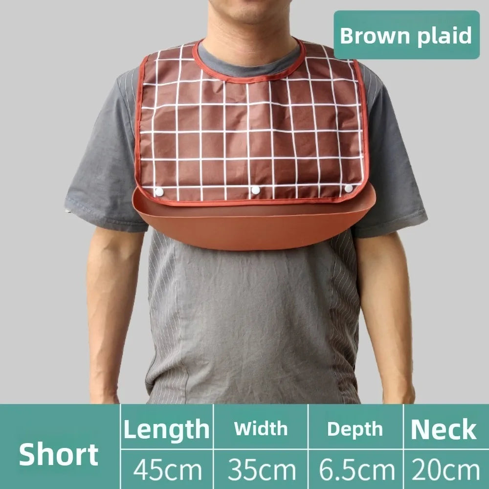 Bavoir pour Adulte Imperméable avec Poche - Facilement Lavable