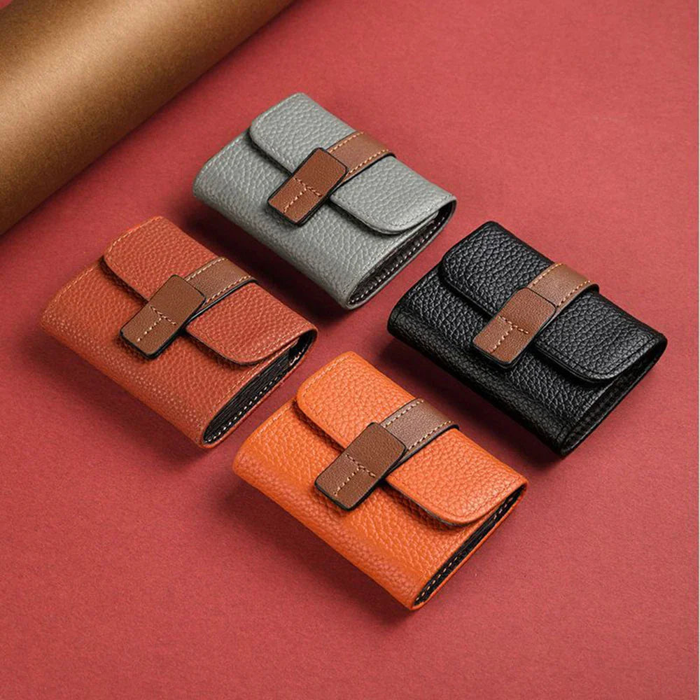 Mini Portefeuille pour Cartes en Cuir PU