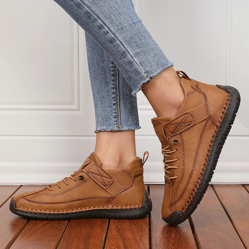 Chaussures Souples et Confortables Mixtes en Cuir – Faciles à Enfiler