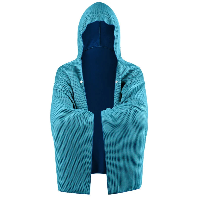 Poncho de Bain Rafraîchissant Multifonctions à Capuche – Serviette XXL Ultra Absorbante