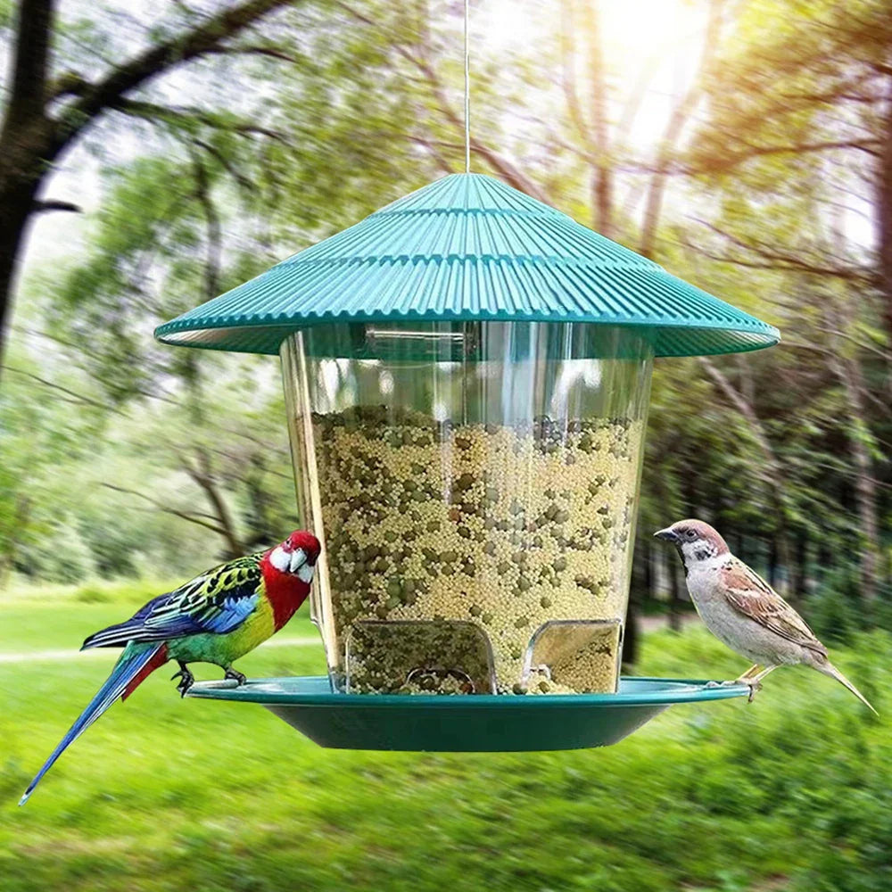 Mangeoire Suspendue pour Oiseaux – Toit Résistant & Grande Capacité