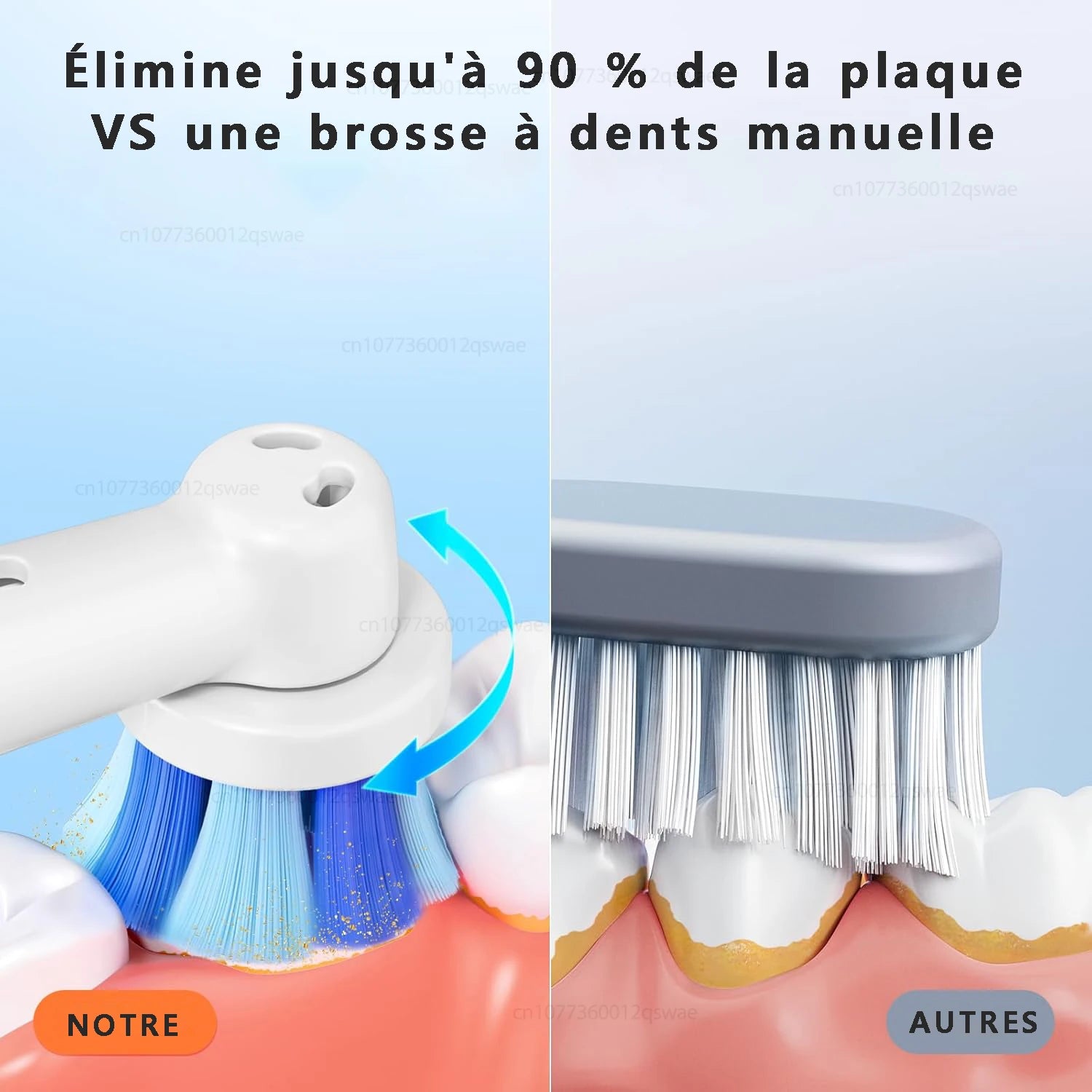 Brosse à Dents Électrique Rotative 5 modes + 4 Têtes OFFERTES