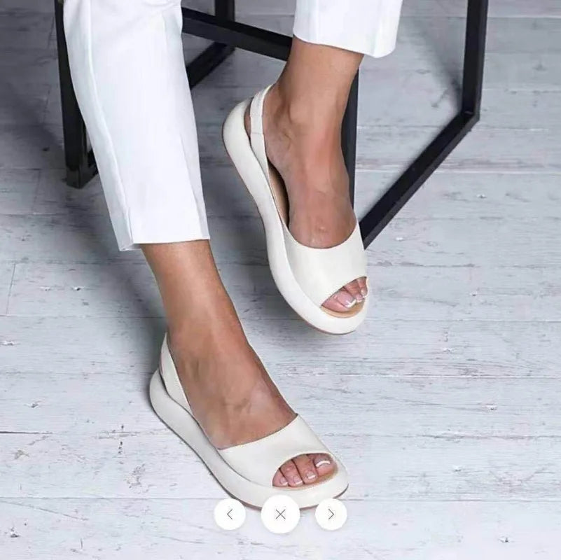 Sandales d'Été à Bout Ouvert & Lanière Arrière pour Femmes